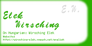 elek wirsching business card